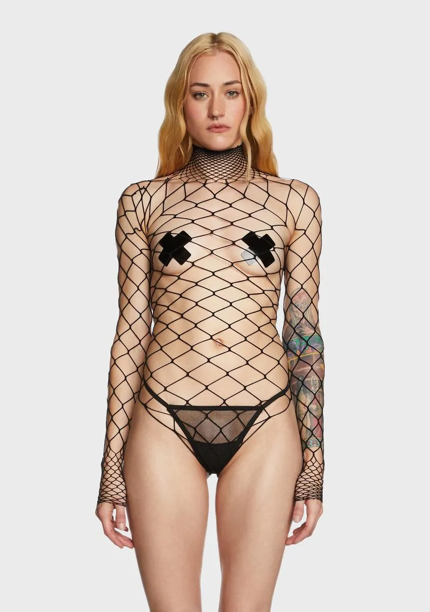 The Damned Fishnet Bodysuit sold by Dolls Kill