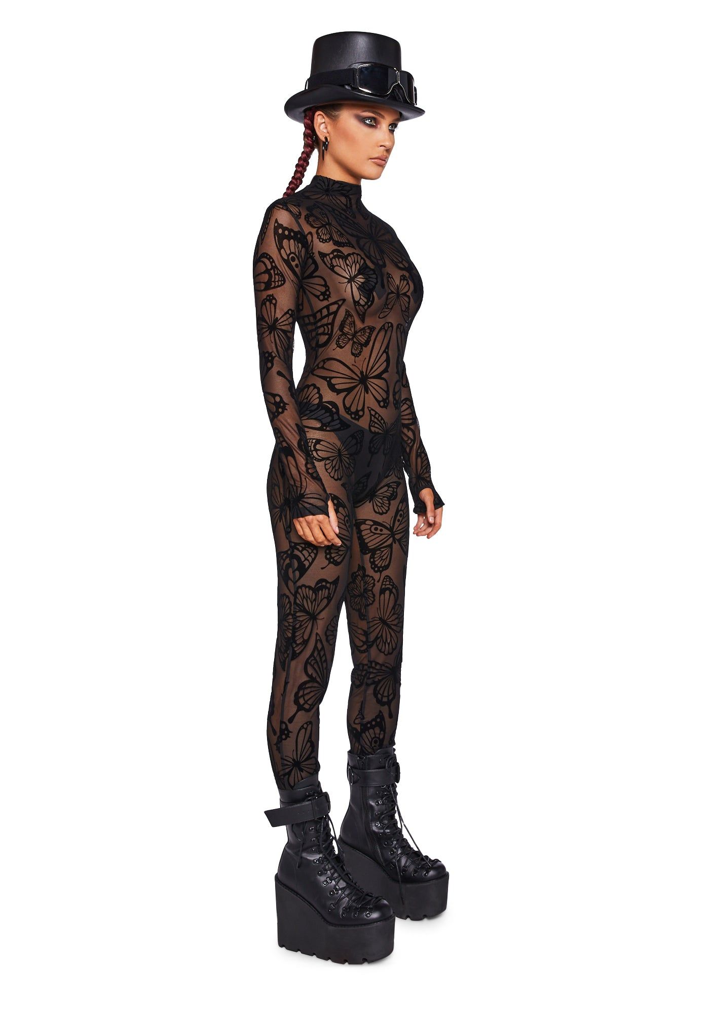 Butterfly Utopia Mesh Catsuit sold by Dolls Kill product image thumbnail 3