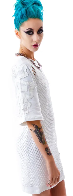 Bone Me Mesh Jersey Dress sold by Dolls Kill