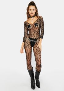 Kisses And Wishes Crotchless Bodystocking sold by Dolls Kill