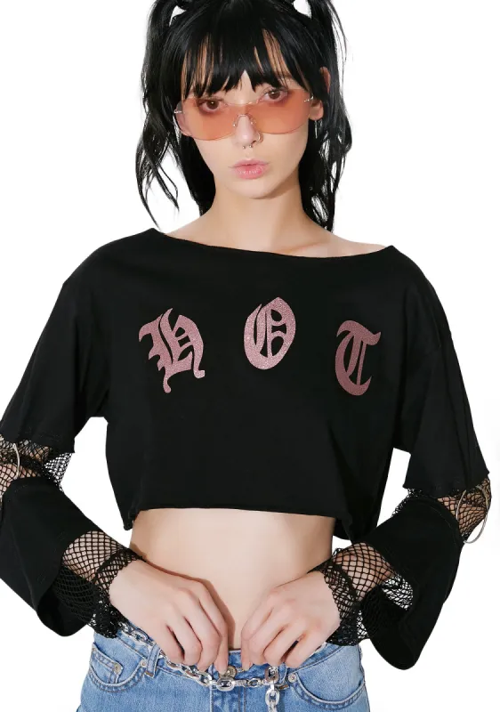 Hotness Cut-Out Crop Top sold by Dolls Kill