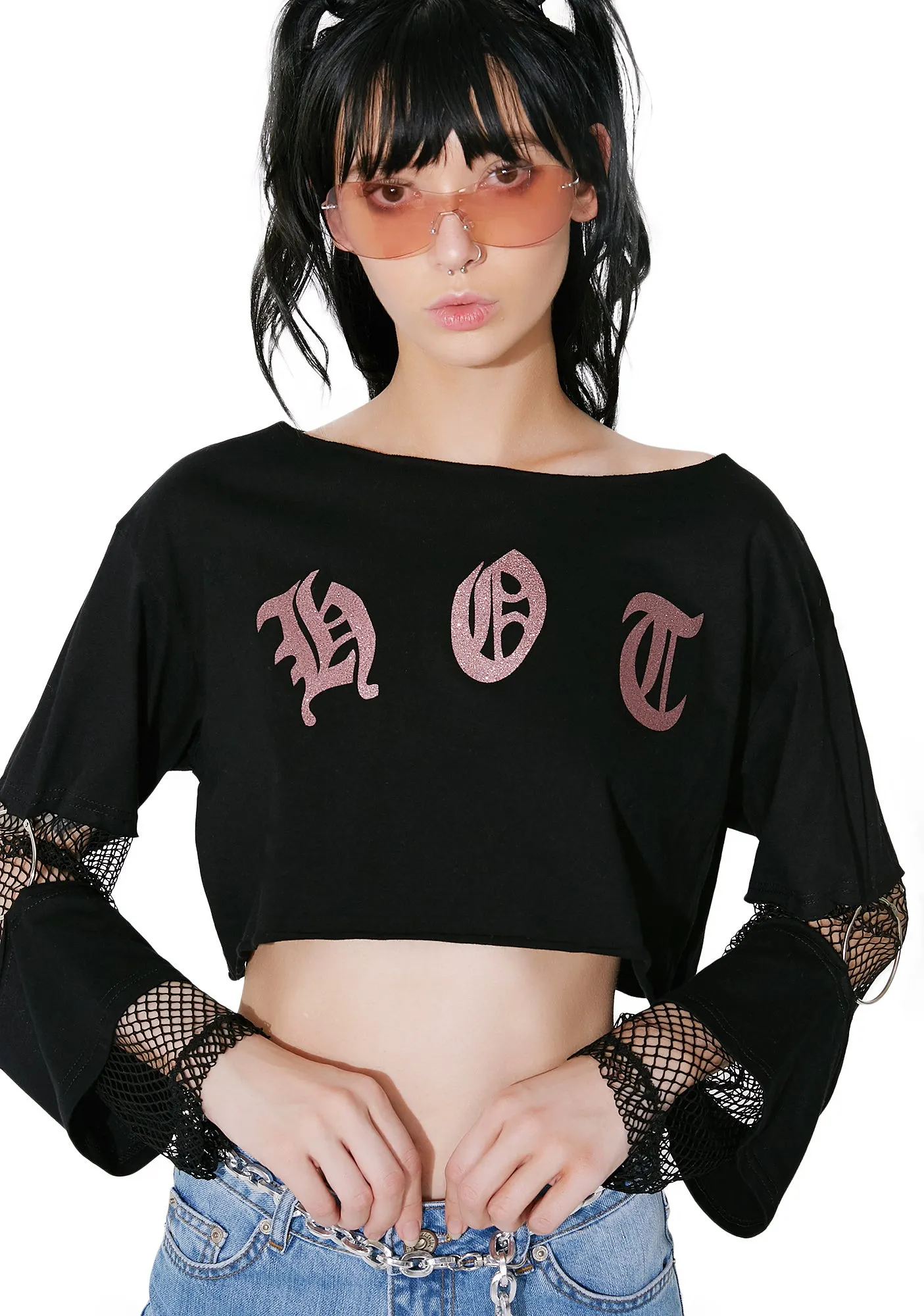Hotness Cut-Out Crop Top sold by Dolls Kill