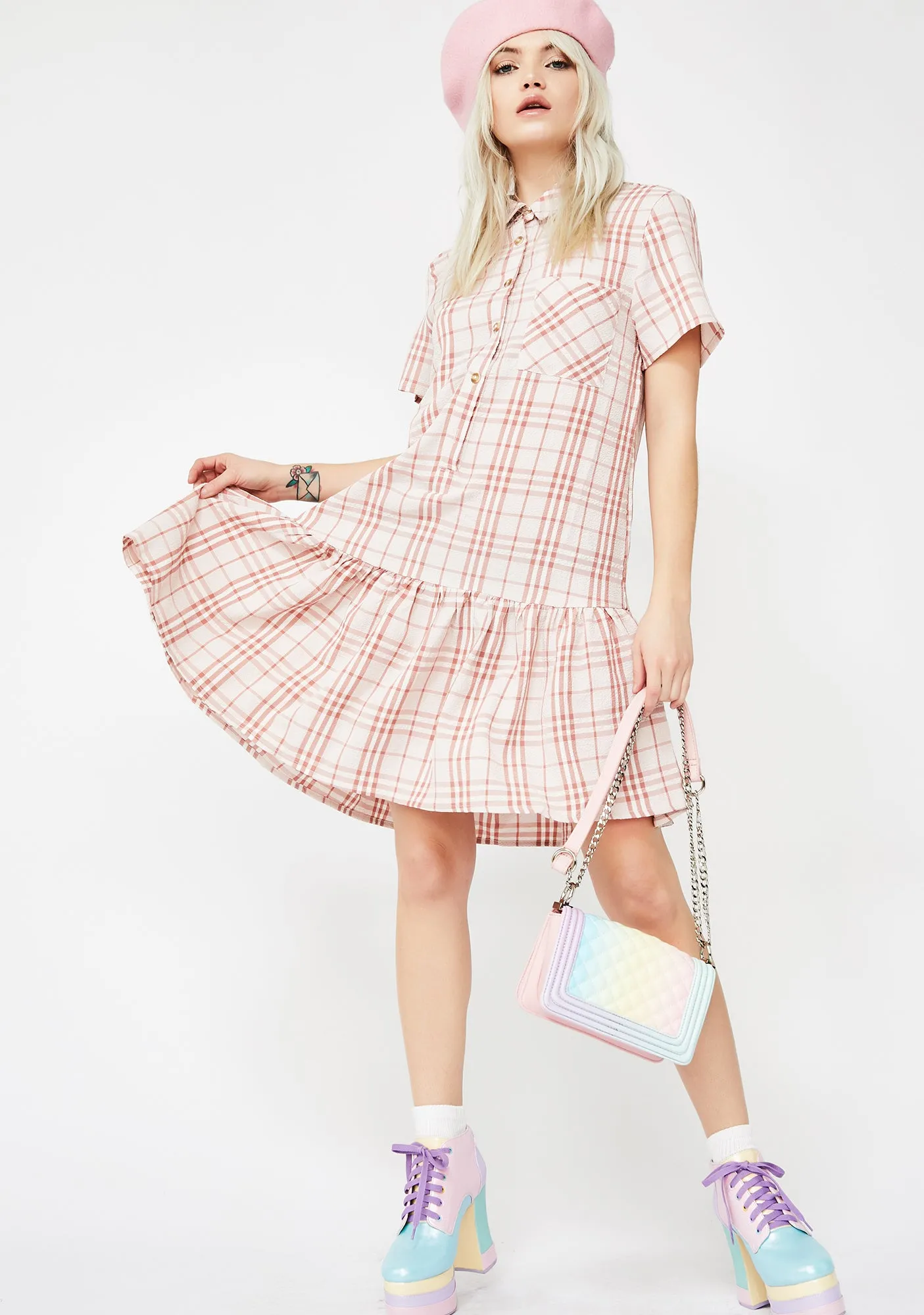 Never Settle Plaid Dress sold by Dolls Kill product image thumbnail 3