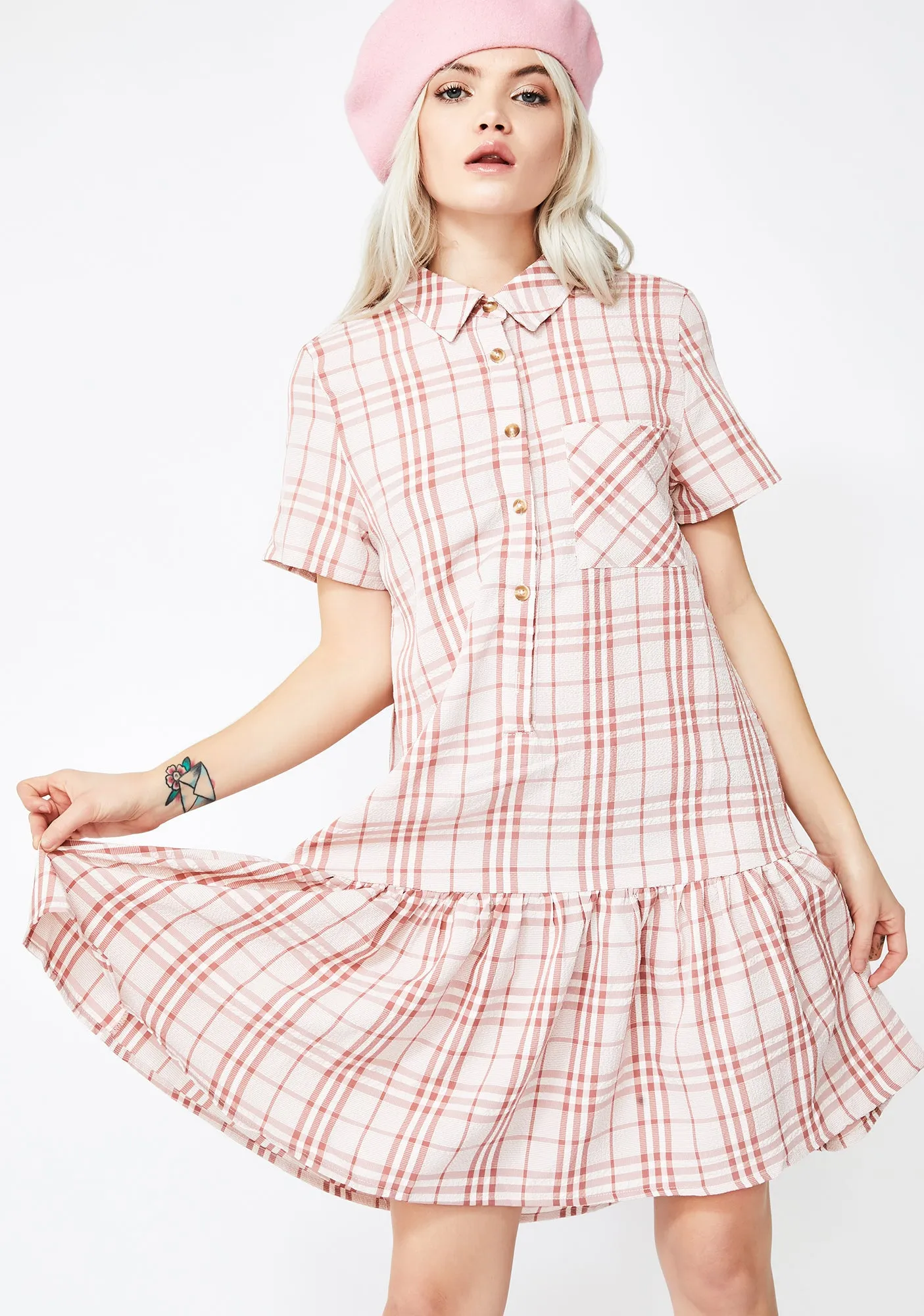 Never Settle Plaid Dress sold by Dolls Kill