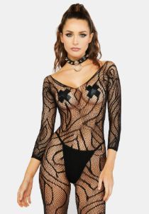 Kisses And Wishes Crotchless Bodystocking sold by Dolls Kill