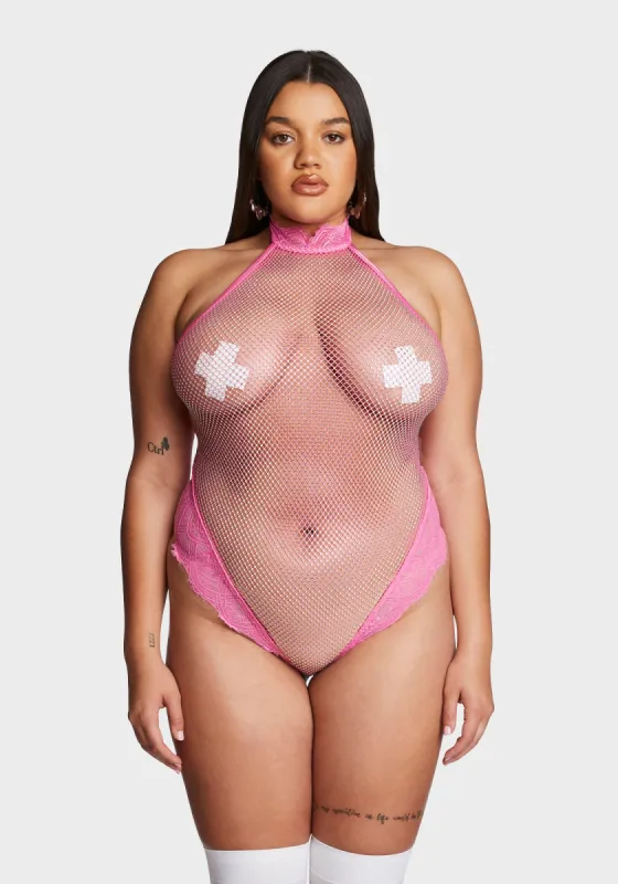 Plus Bling Nights Fishnet Teddy sold by Dolls Kill