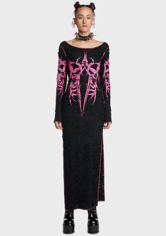 Always Hardcore Shredded Maxi Dress sold by Dolls Kill