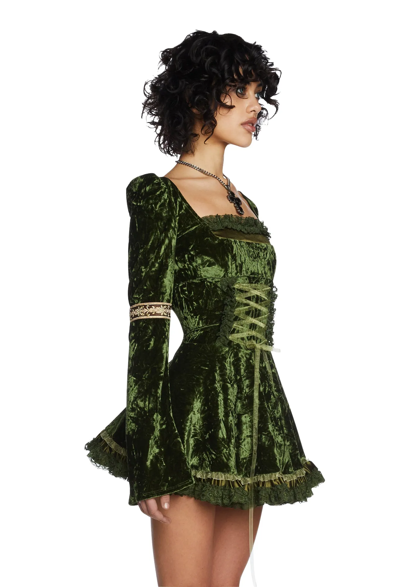 Myths N' Legends Mini Dress - Green sold by Dolls Kill product image thumbnail 3