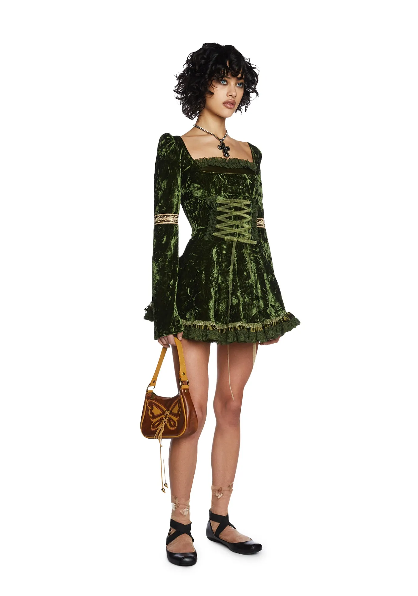 Myths N' Legends Mini Dress - Green sold by Dolls Kill product image thumbnail 2