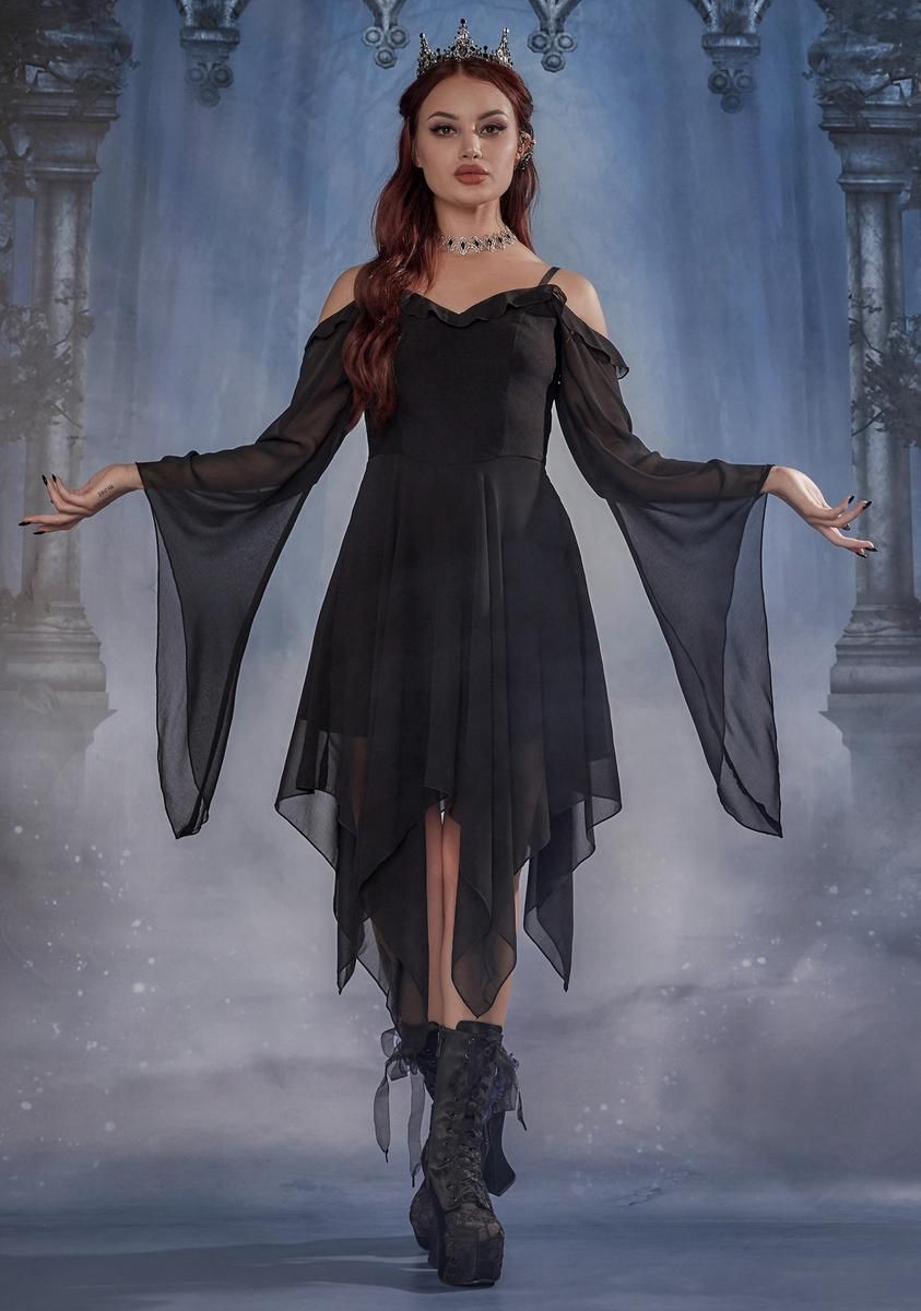 Sinister Sorceress Off The Shoulder Dress sold by Dolls Kill product image thumbnail 3