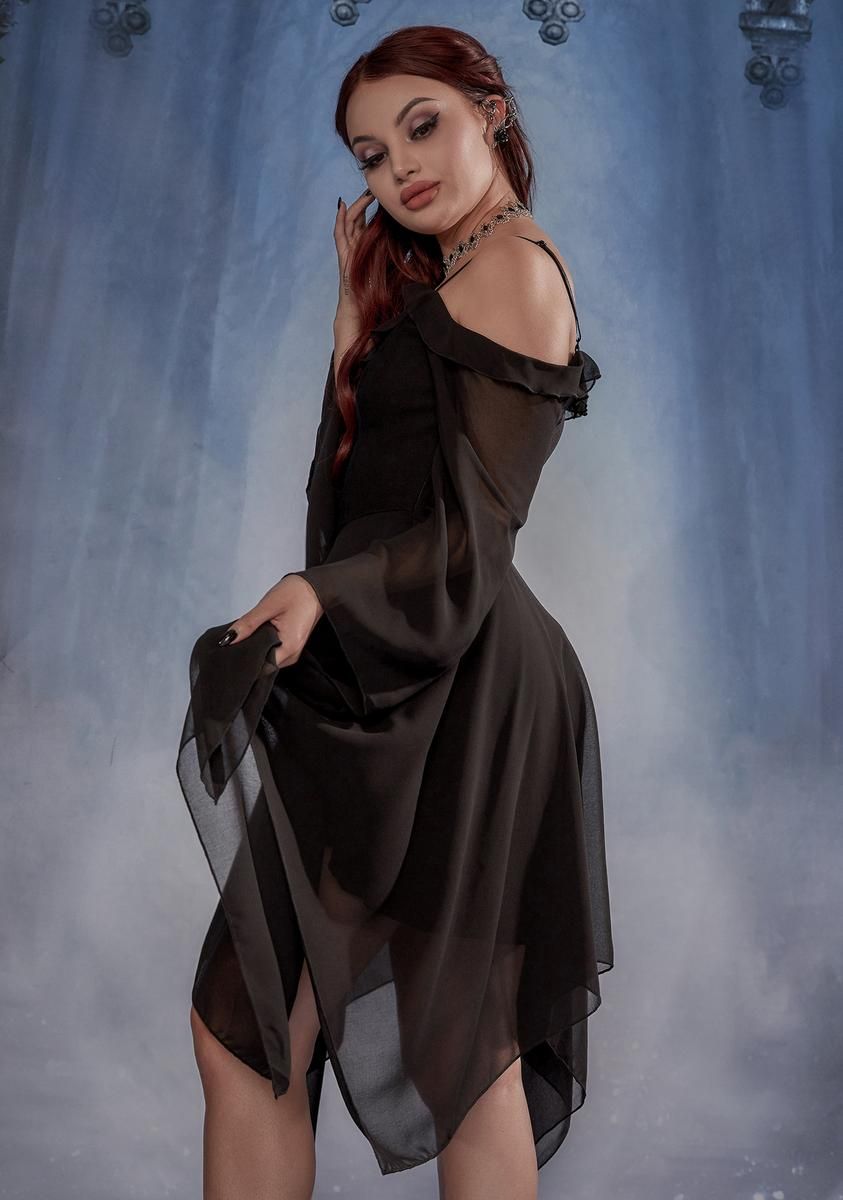 Sinister Sorceress Off The Shoulder Dress sold by Dolls Kill product image thumbnail 4