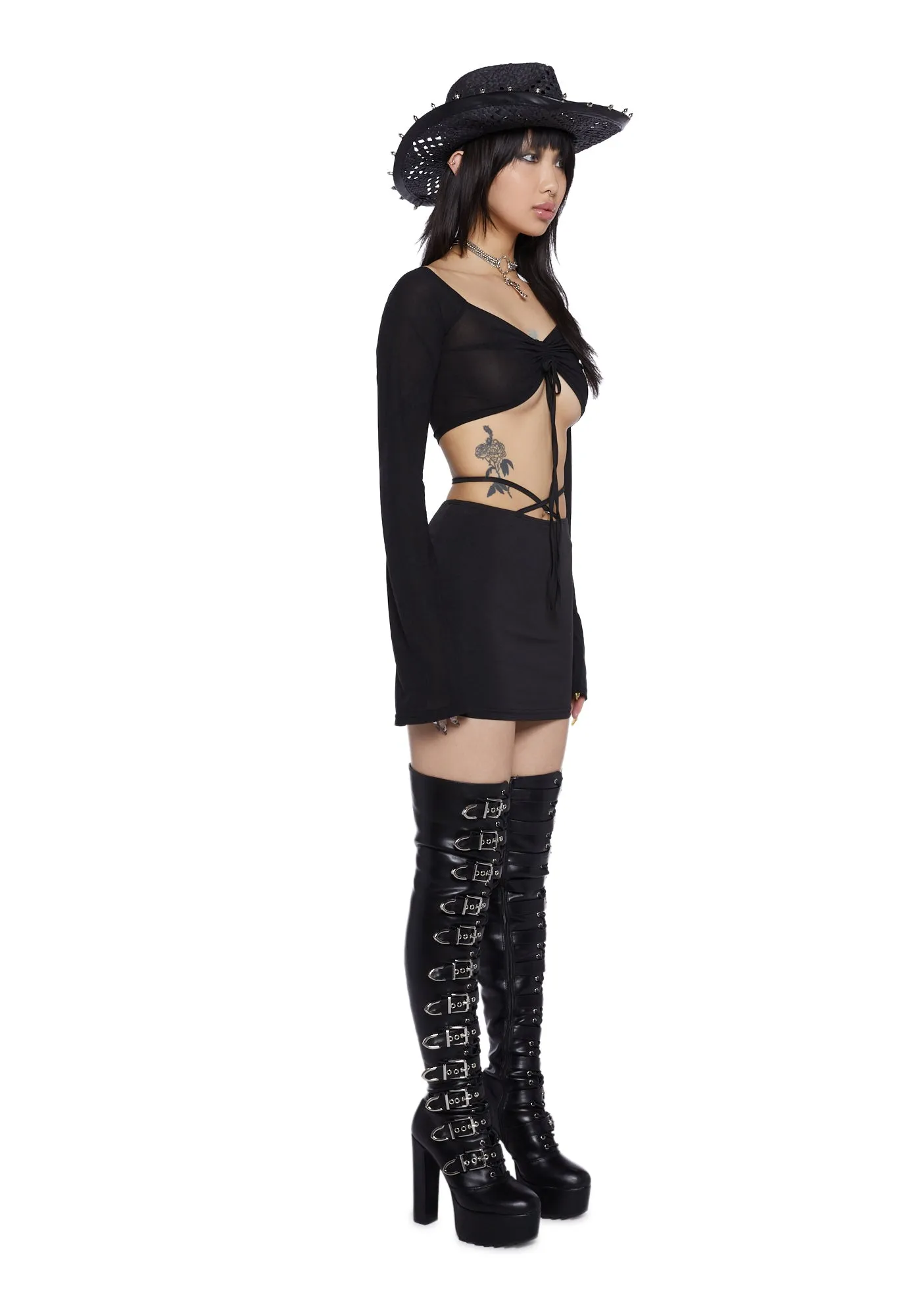 Late Nights Skirt Set - Black sold by Dolls Kill product image thumbnail 3