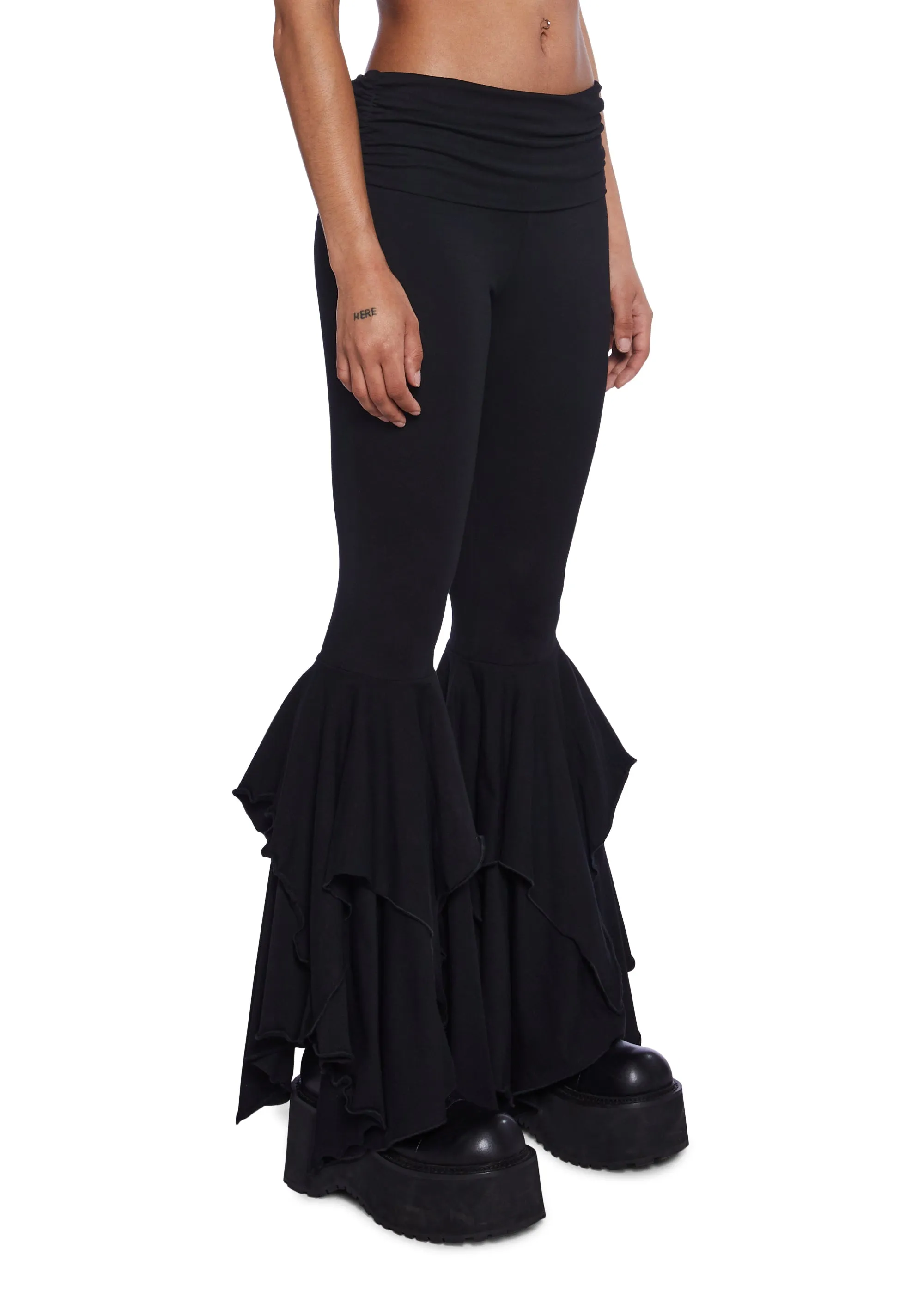 F Is For Fairies™ Flare Pants - Black sold by Dolls Kill product image thumbnail 3