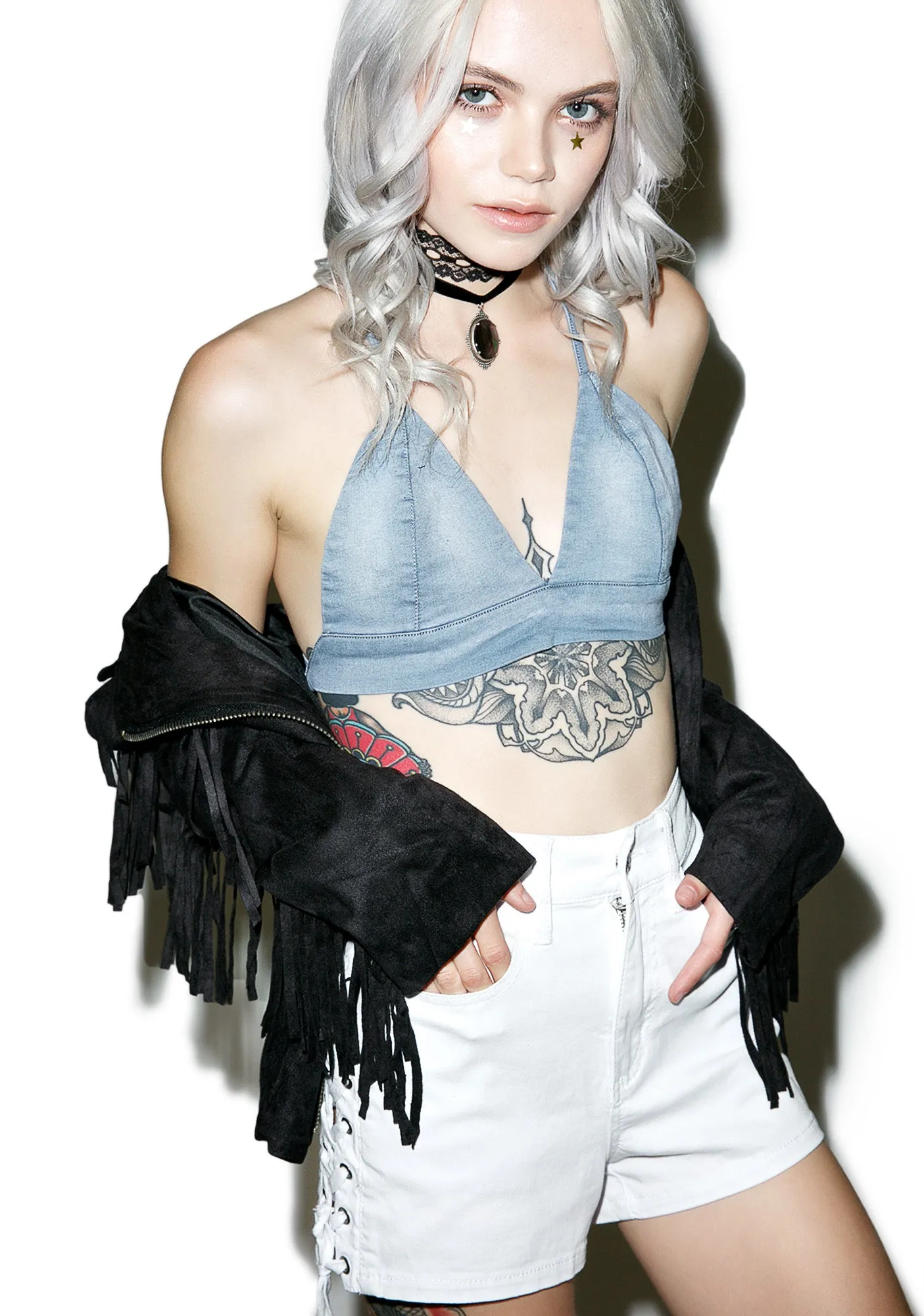 Strapped For Yew Strappy Bralette sold by Dolls Kill