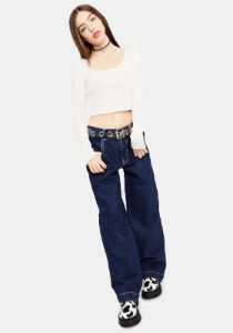 Marshmallowed Out Long Sleeve Pointelle Top sold by Dolls Kill
