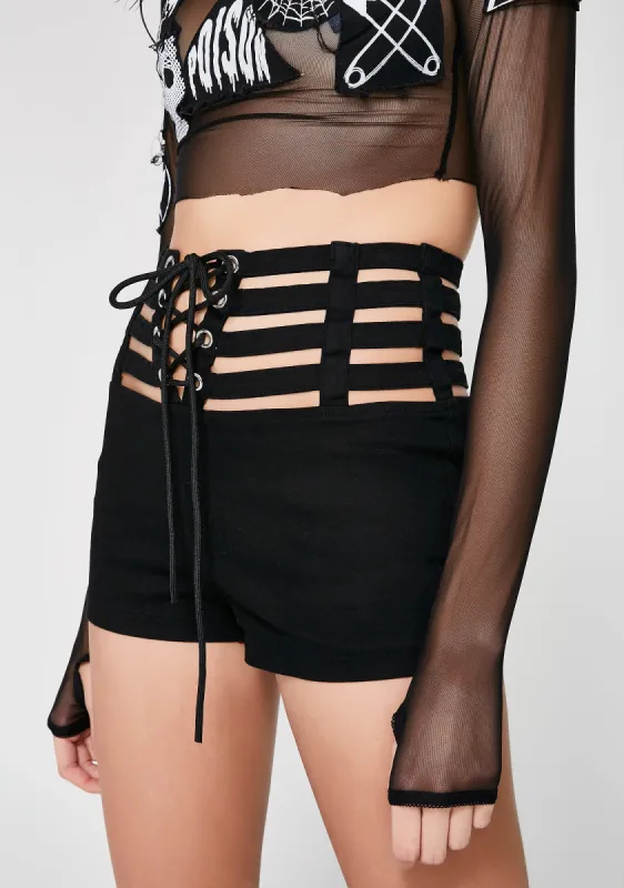 Night Seventh Heaven Cut-Out Shorts sold by Dolls Kill