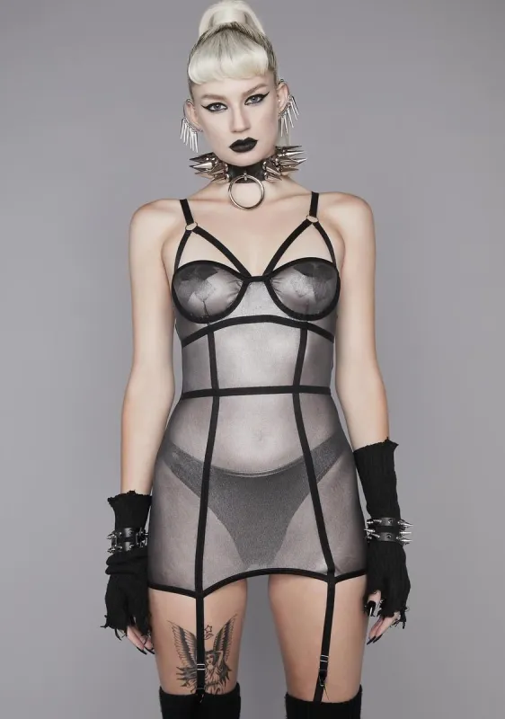 Crave The Night Metallic Mesh Dress sold by Dolls Kill