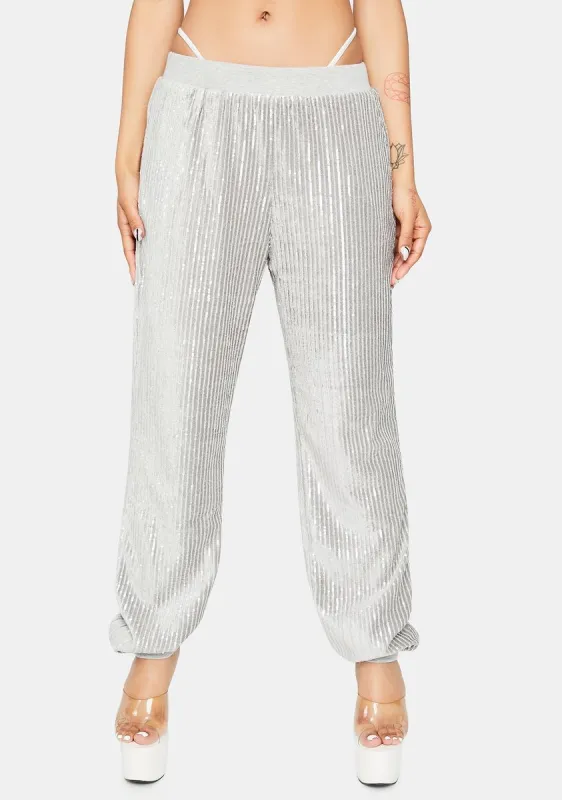 Chrome Keep Shining Sequin Joggers sold by Dolls Kill