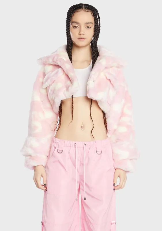 Pink Dick Dollar Faux Fur Crop Jacket sold by Dolls Kill