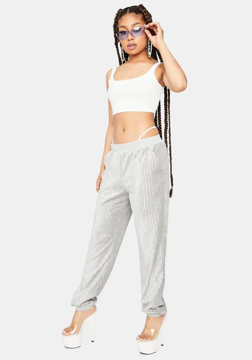 Chrome Keep Shining Sequin Joggers sold by Dolls Kill product image thumbnail 3