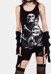 Graveyard Skulls Tank Top sold by Dolls Kill