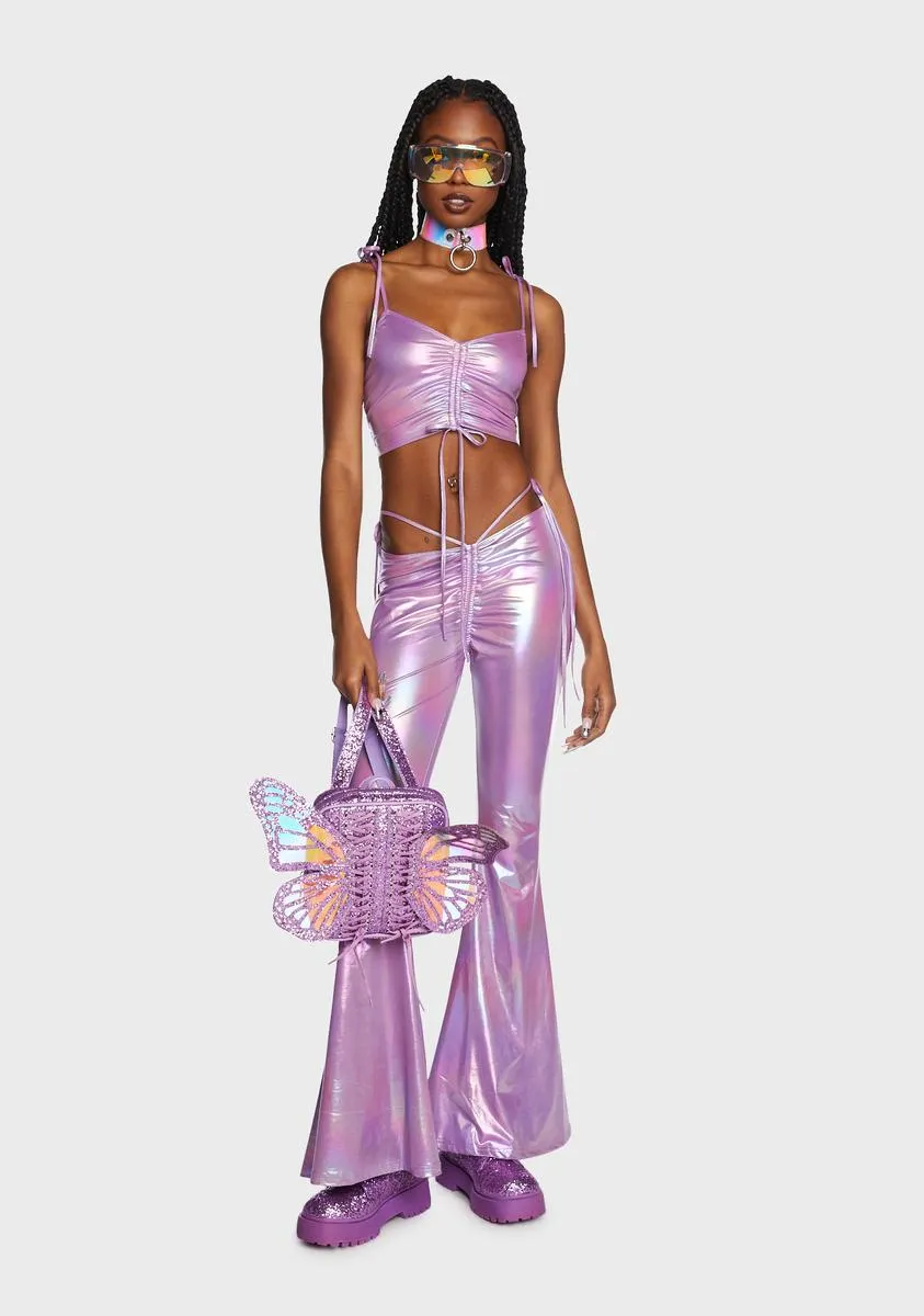 Lavender Siren Calling Metallic Flares sold by Dolls Kill product image thumbnail 4