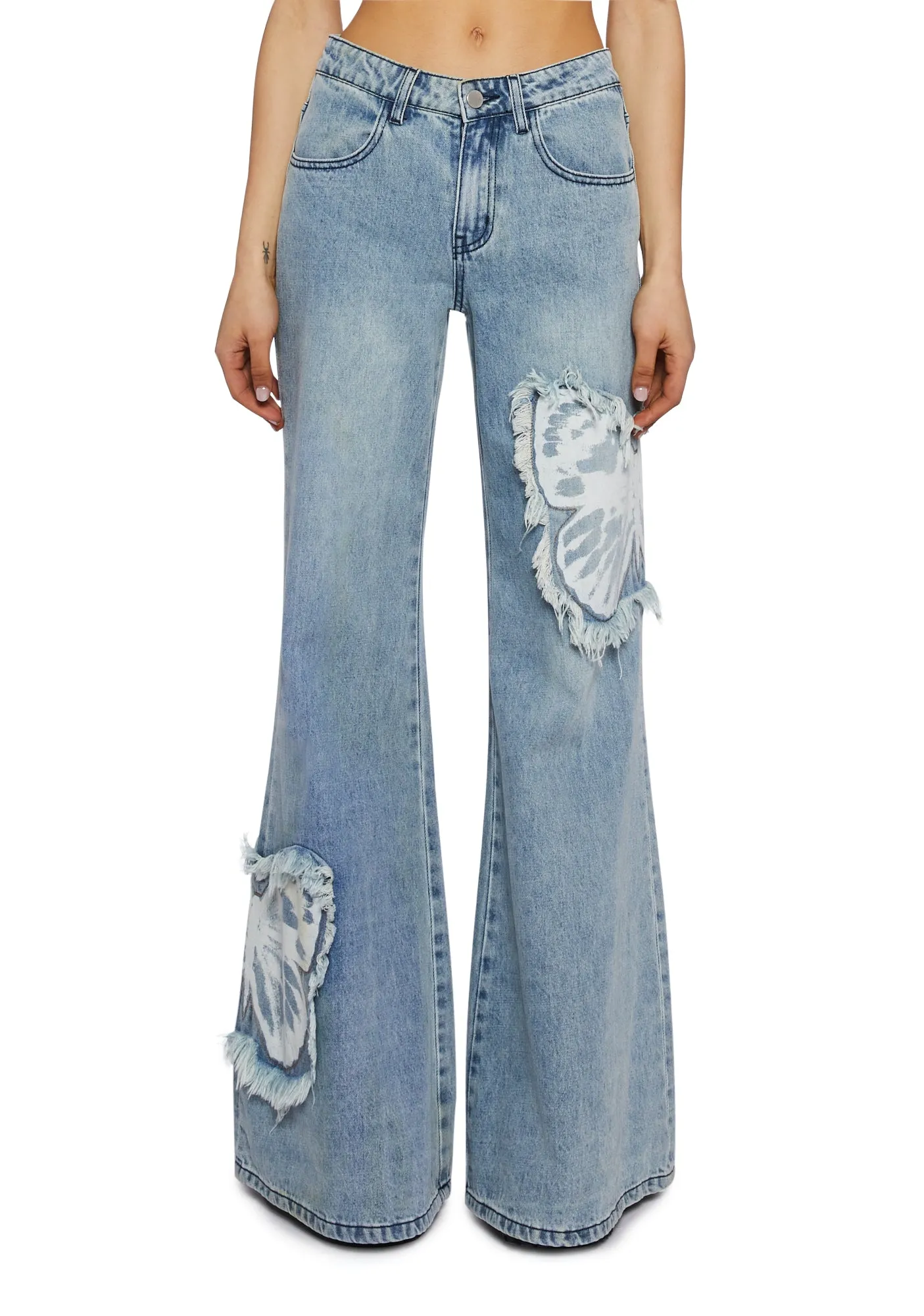 Fluttering Muse Wide Leg Jeans sold by Dolls Kill