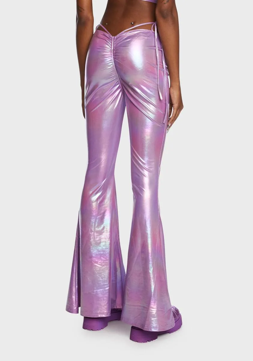 Lavender Siren Calling Metallic Flares sold by Dolls Kill