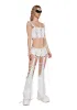 Pitch Denim Corset Top - White sold by Dolls Kill