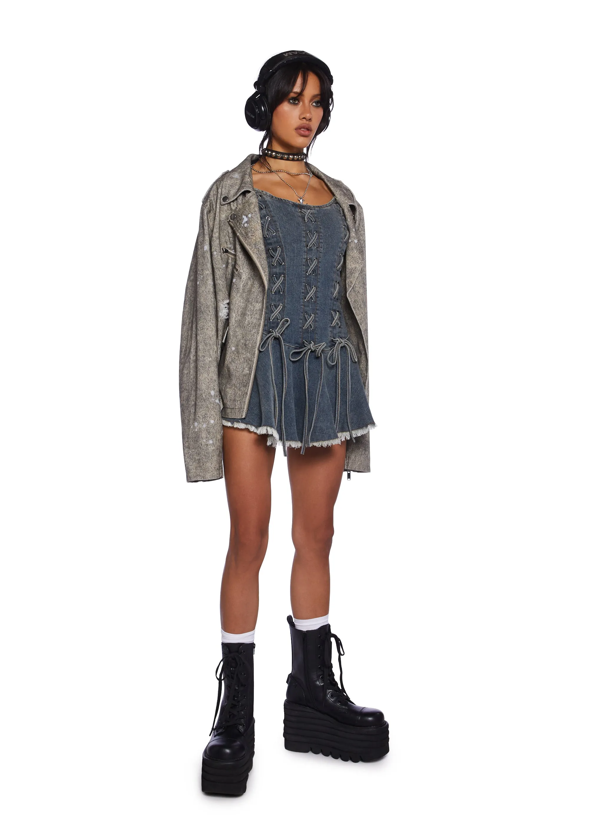 Little Miss Attitude Mini Dress - Light Blue sold by Dolls Kill product image thumbnail 2