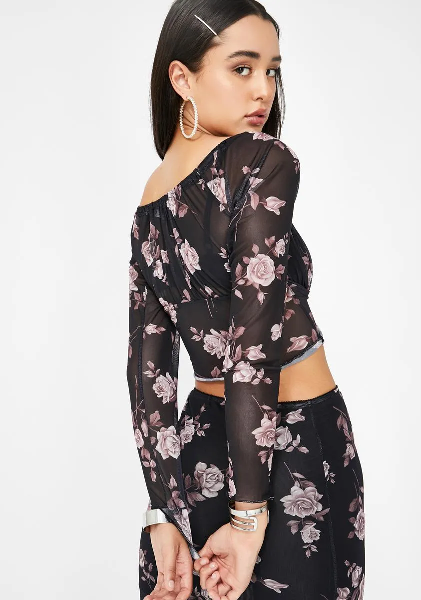 Floral Janina Mesh Top sold by Dolls Kill product image thumbnail 4