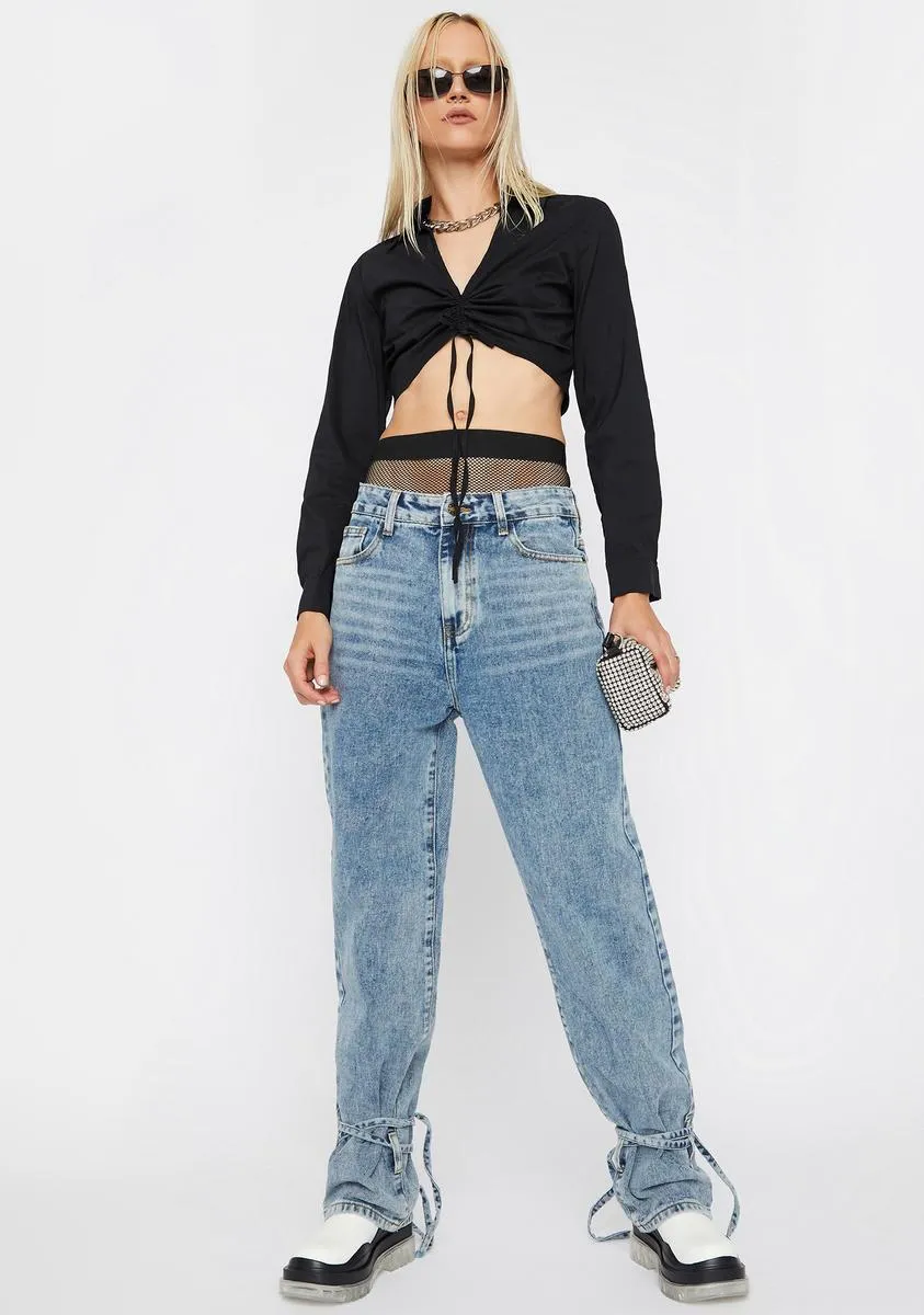 Deal With It Ruched Crop Top sold by Dolls Kill product image thumbnail 3