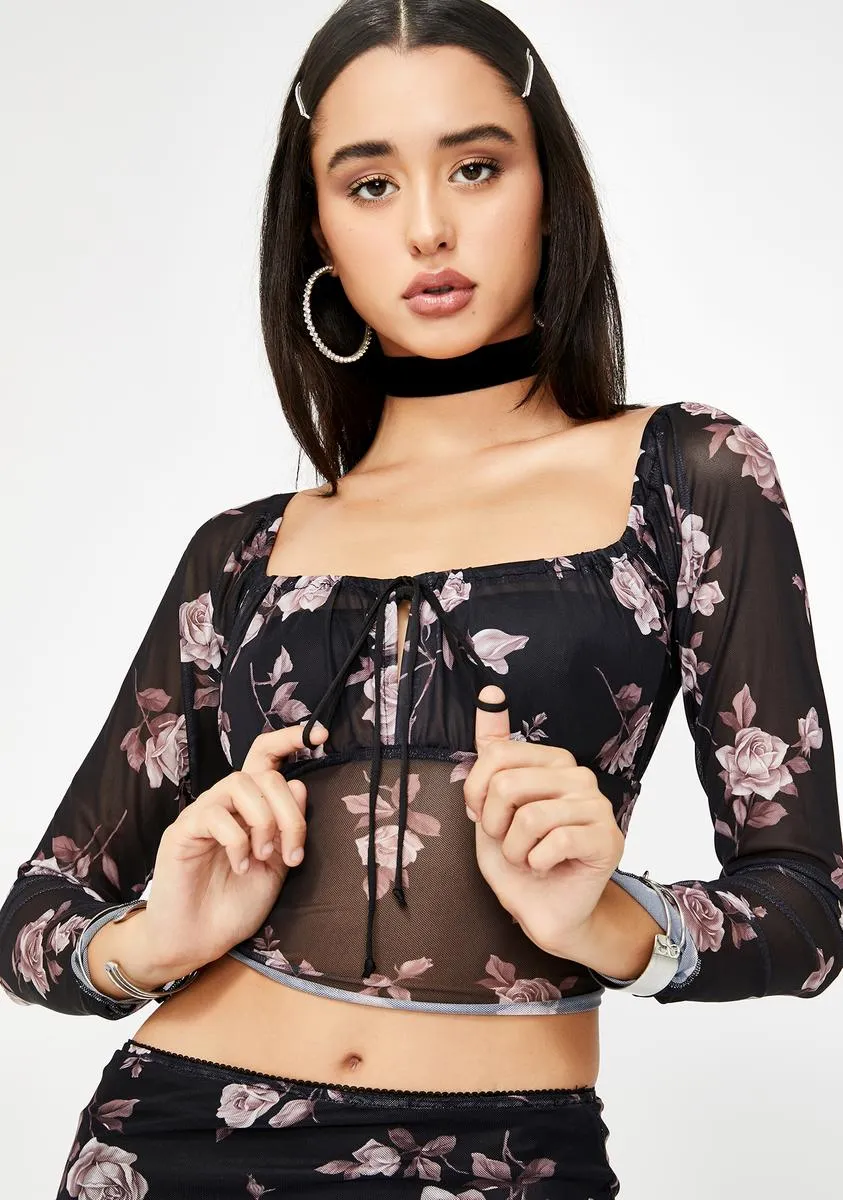 Floral Janina Mesh Top sold by Dolls Kill product image thumbnail 2