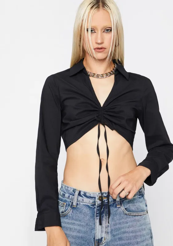 Deal With It Ruched Crop Top sold by Dolls Kill
