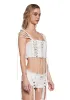 Pitch Denim Corset Top - White sold by Dolls Kill