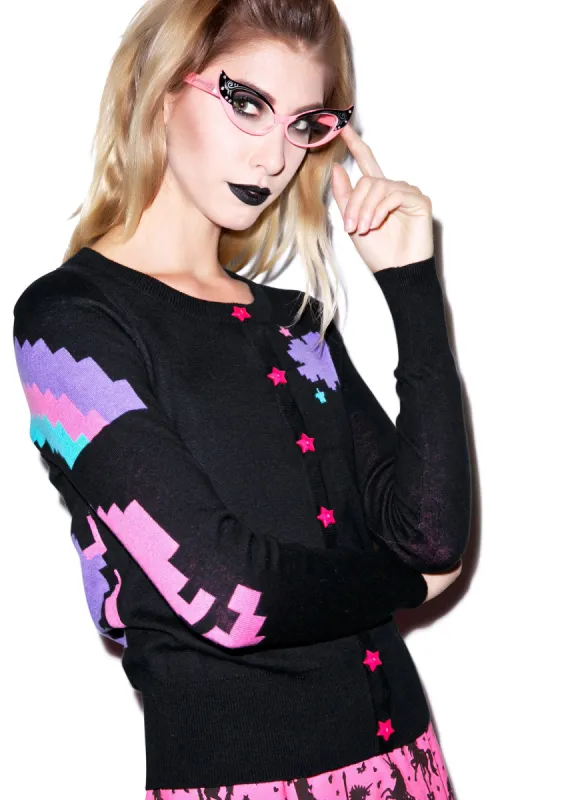 Pixel Unicorn Knit In Cardigan sold by Dolls Kill