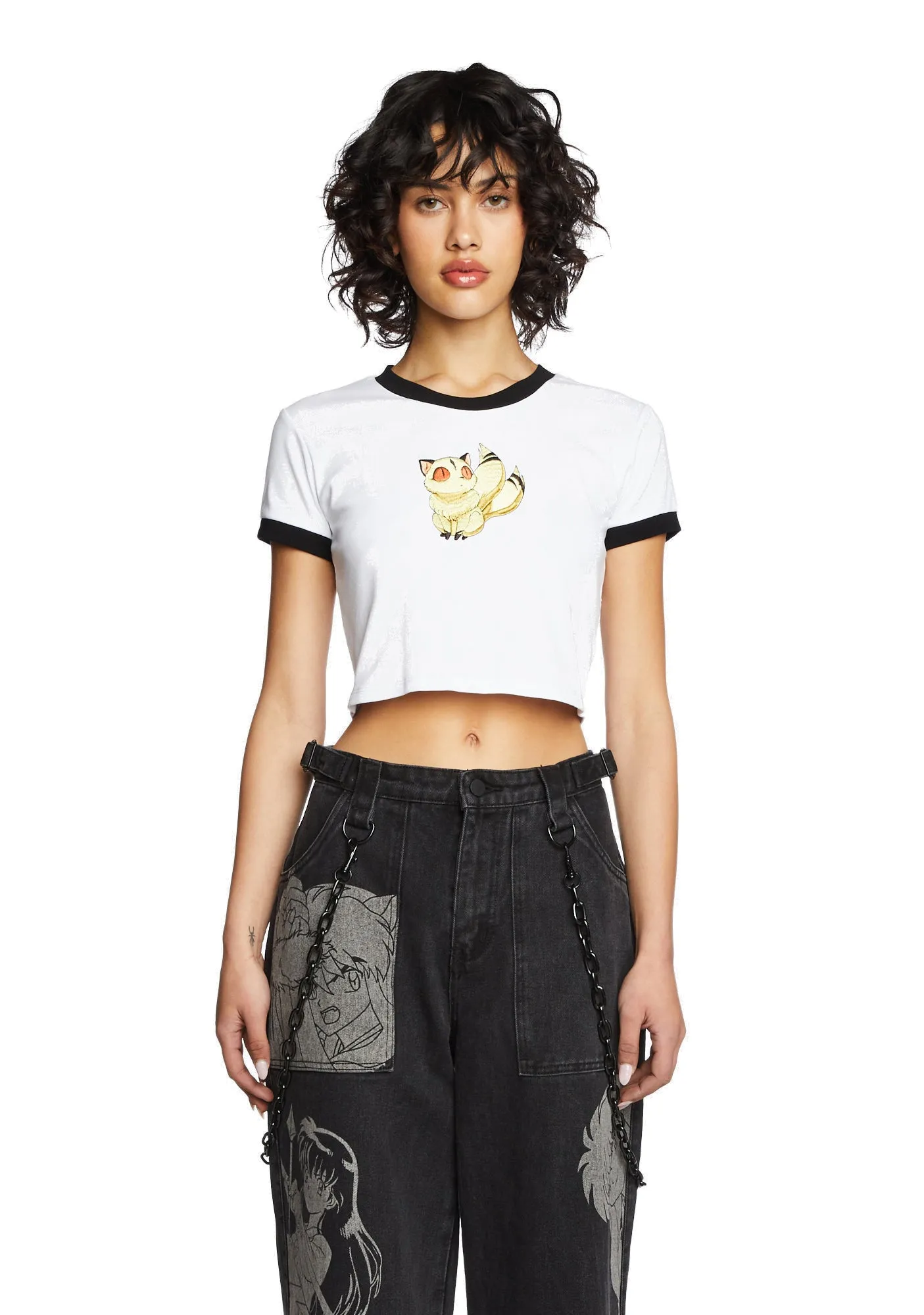 Two Tails Ringer Tee sold by Dolls Kill