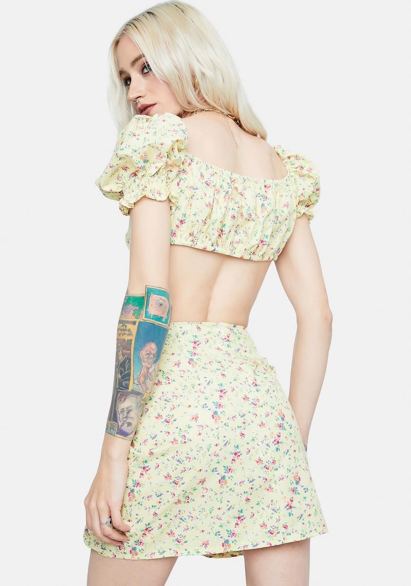 Meadow Bliss Floral Ribbon Tie Top Set sold by Dolls Kill product image thumbnail 4