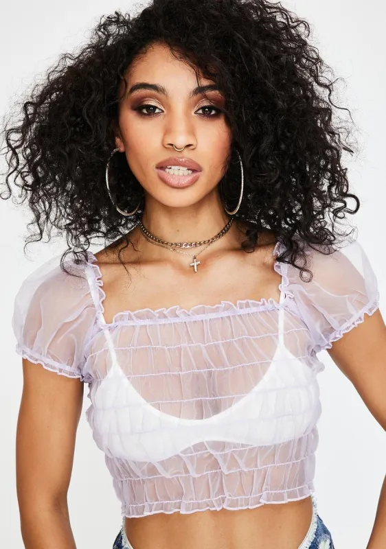 Marilla Sheer Crop Top sold by Dolls Kill