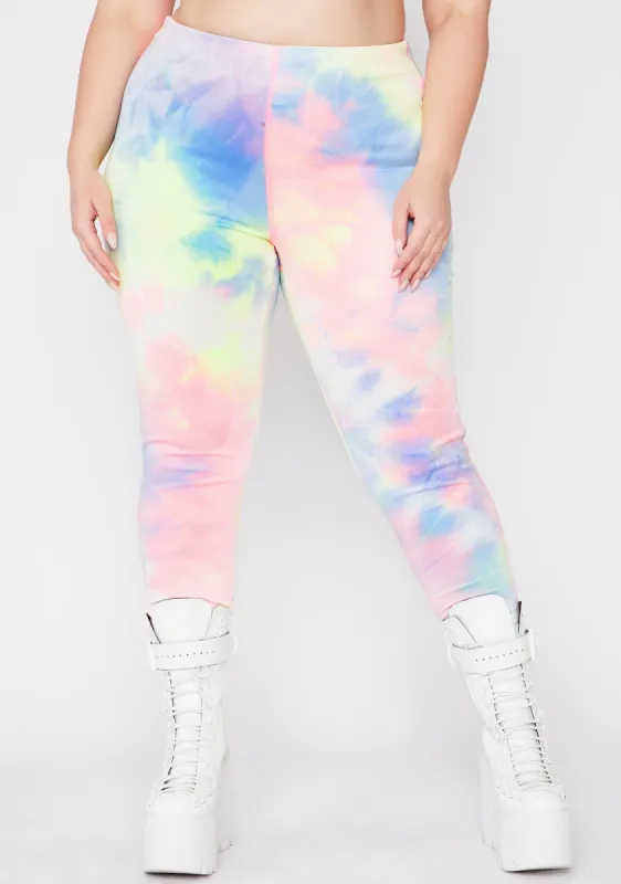 I'm Just Chillin' Tie Dye Leggings sold by Dolls Kill