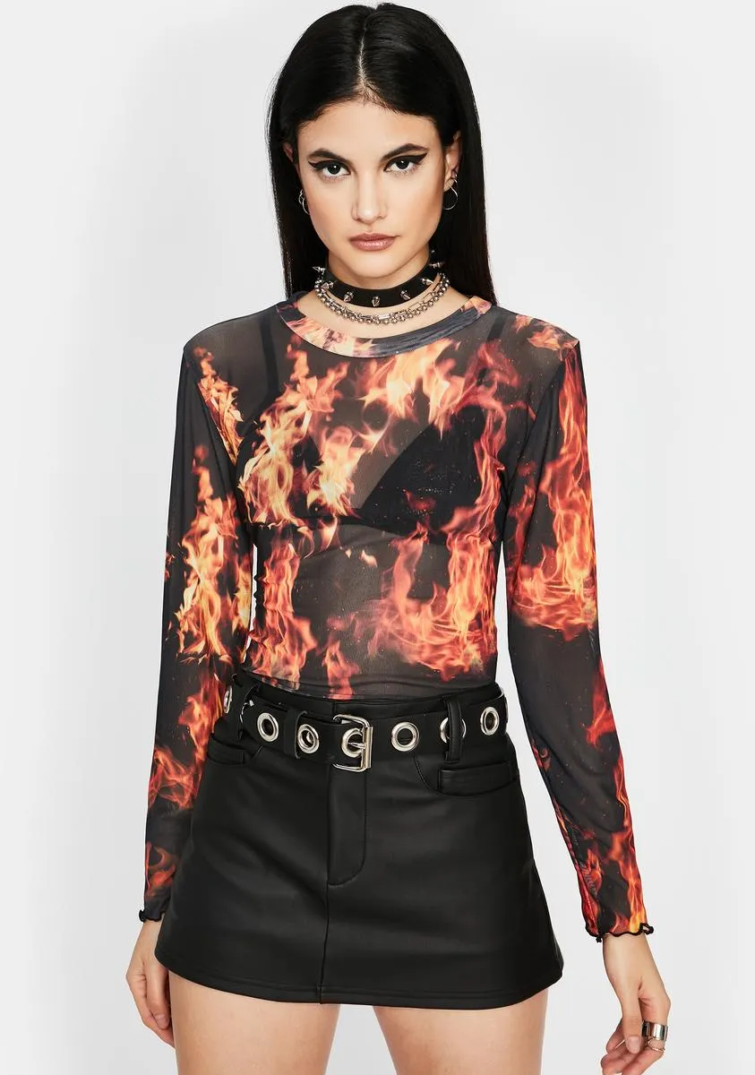 Fire Me Up Mesh Top sold by Dolls Kill