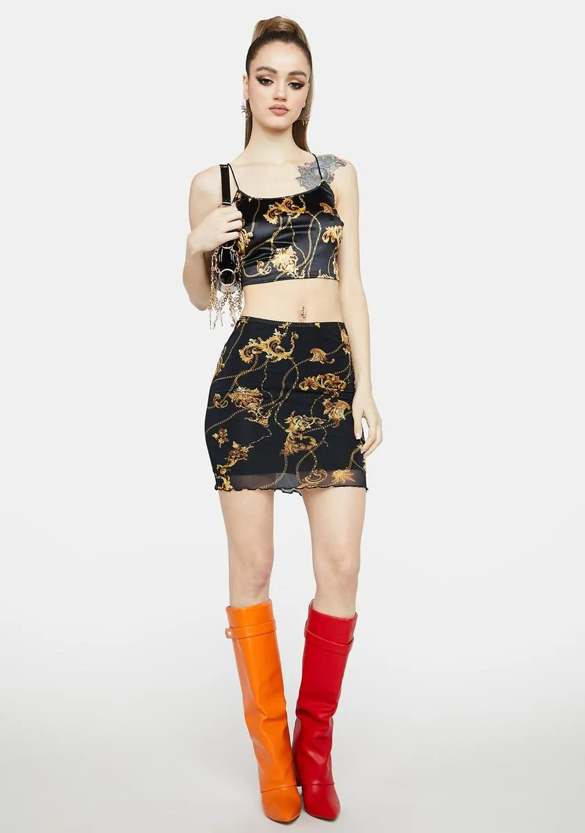 Baroque Lifestyle Satin Crop Tank sold by Dolls Kill product image thumbnail 3