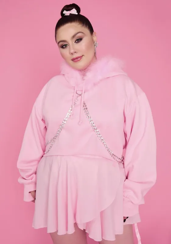 Plus Blinged N' Babied Rhinestone Hoodie sold by Dolls Kill