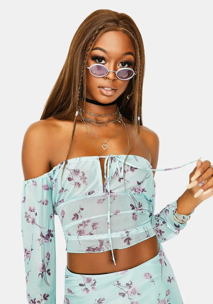 Lilac Rose Khaki Janina Top sold by Dolls Kill