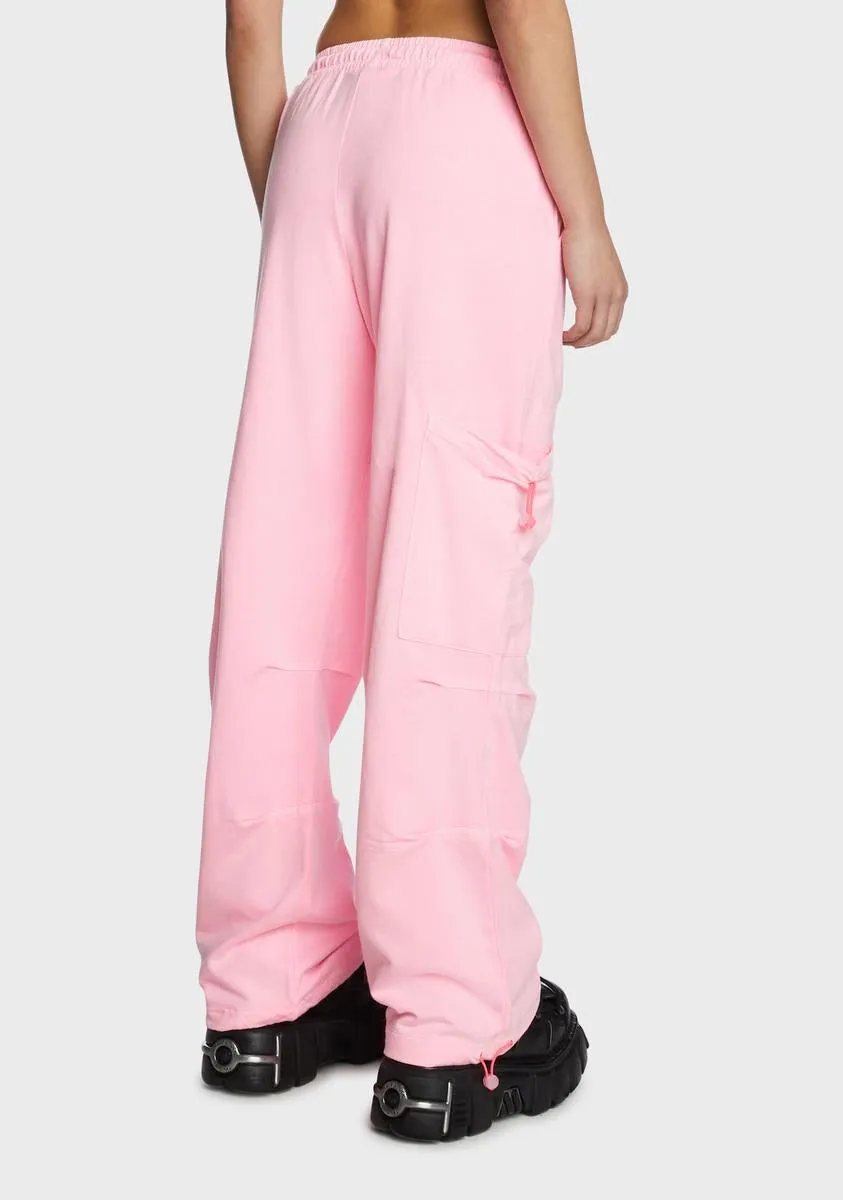 Pink Cargo Jersey Joggers sold by Dolls Kill product image thumbnail 4