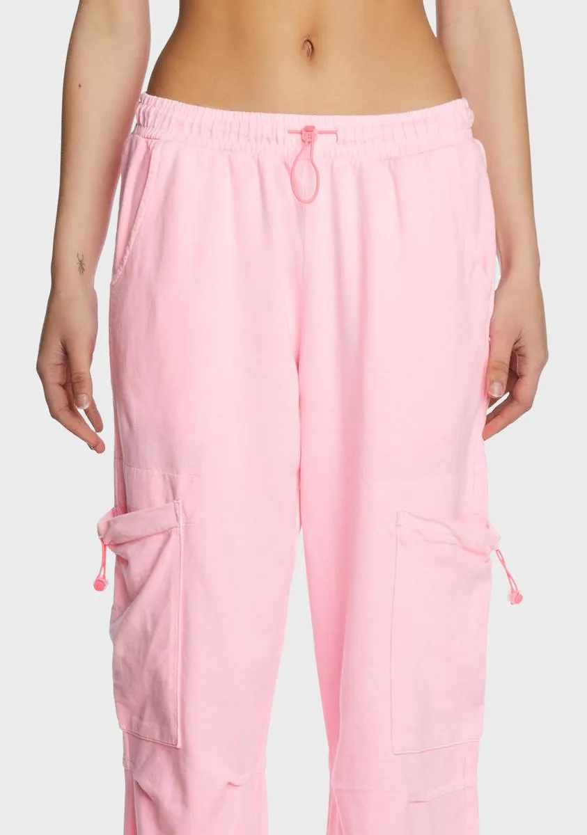 Pink Cargo Jersey Joggers sold by Dolls Kill product image thumbnail 2