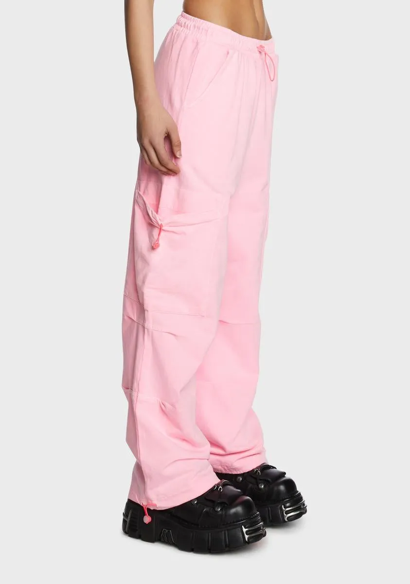 Pink Cargo Jersey Joggers sold by Dolls Kill product image thumbnail 3