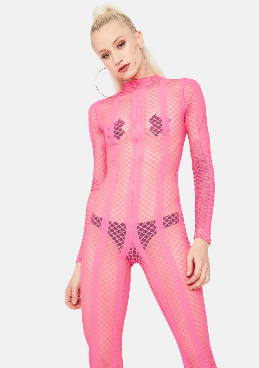 Baby Your Bad Habit Fishnet Catsuit sold by Dolls Kill