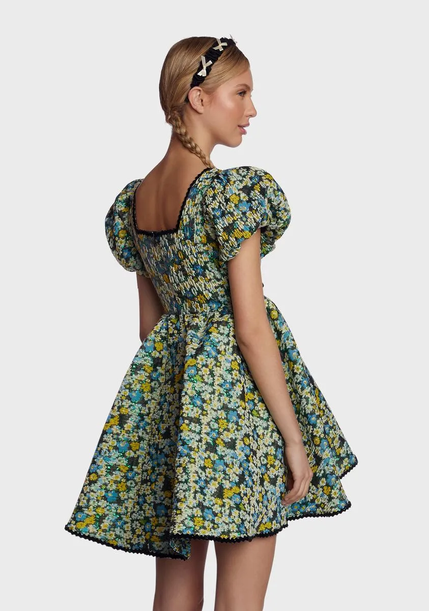 Bouquets Jacquard Mini Dress sold by Dolls Kill product image thumbnail 4