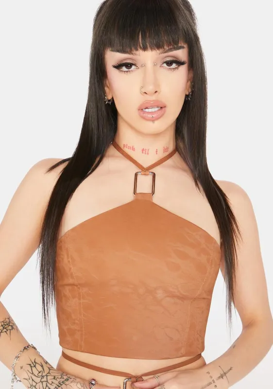 Real Baddie Status Halter Top sold by Dolls Kill